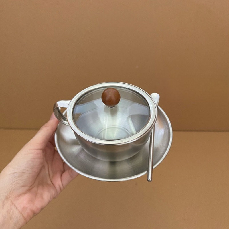 Coffee Tea Sugar Canister Set - Retro Paslanmaz Çelik Kahve Fincanı ve