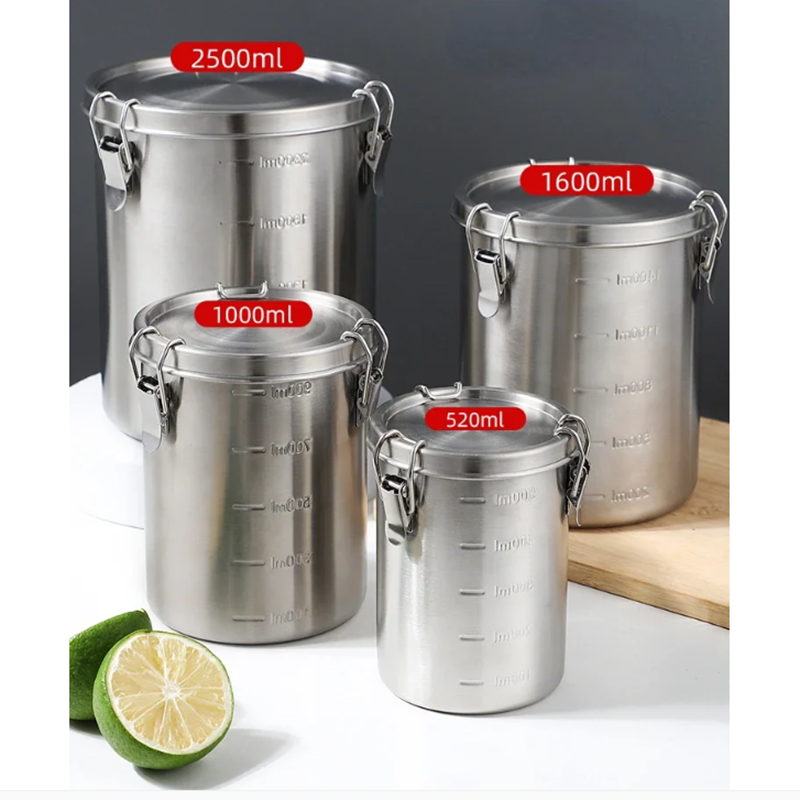 Coffee Tea Canister Set - Hava Geçirmez Paslanmaz Çelik Kahve Kutuları