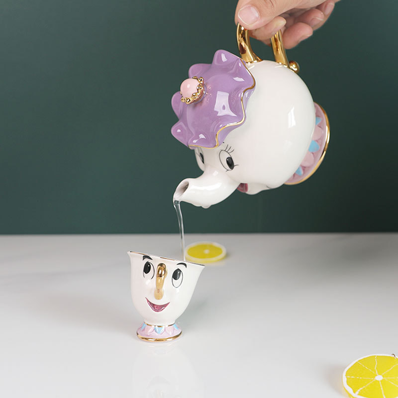 Coffee Y Tea - Stokta Çaydanlık Sevimli Karikatür Güzel ve