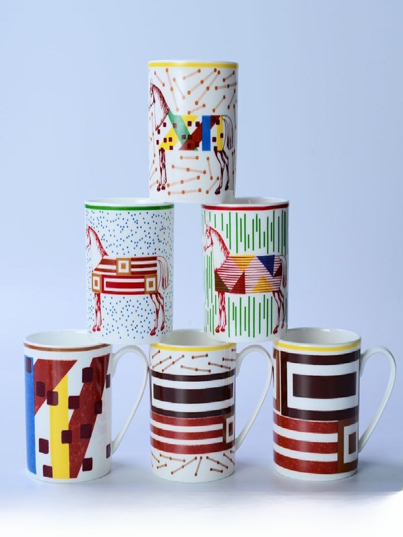 Morning Tea Coffee - Yaratıcı Baskılı Doğu Kemik Çini Kupalar