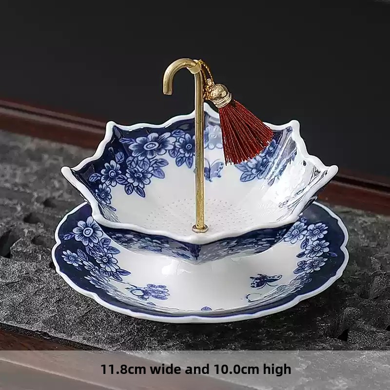Coffee Leaves Tea - Çin Mavi Beyaz Porselen Şemsiye Şeklinde