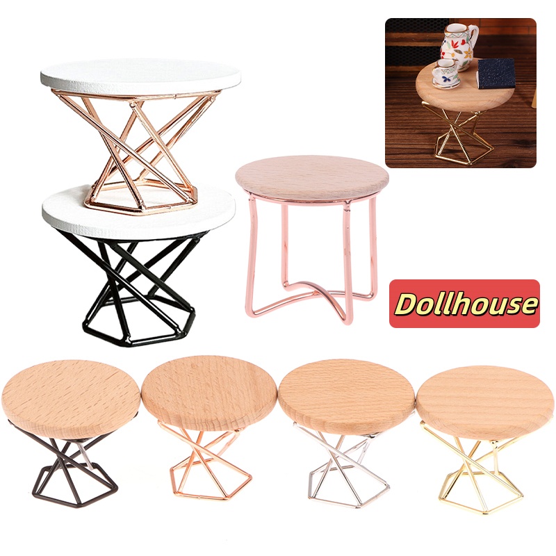 Coffee Y Tea - 1/12 Dollhouse Simülasyon Sehpa Yuvarlak Çay