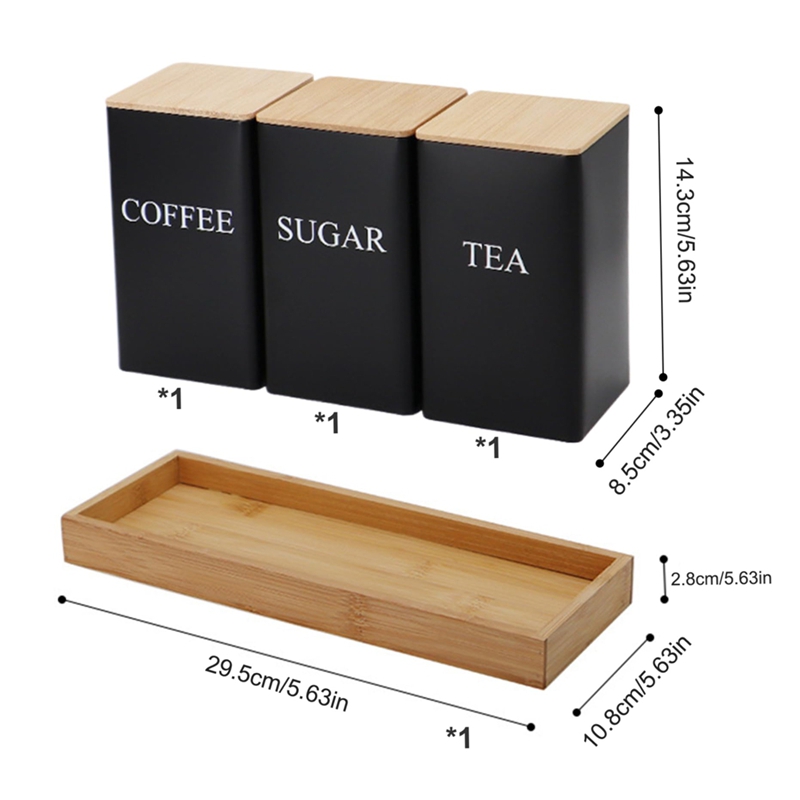 3'lü Çay Kahve Şeker Saklama K - Coffee Tea Sugar Canister Set incelemesi ve fiyatı