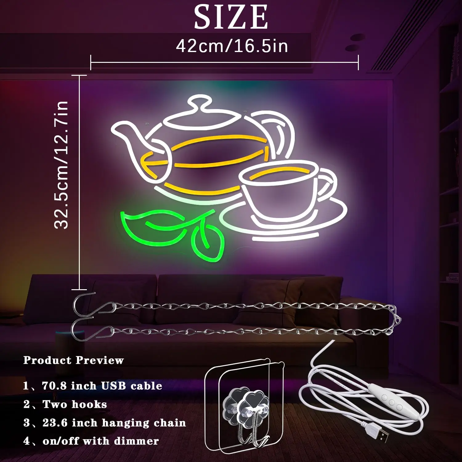 Çay Neon Tabelası Çaydanlık Iş - Coffee Tea Plantation incelemesi ve fiyatı