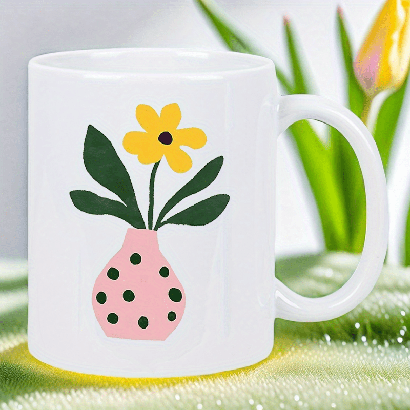 Sevimli Pembe Vazo ve Sarı Çiç - Morning Tea Coffee incelemesi ve fiyatı