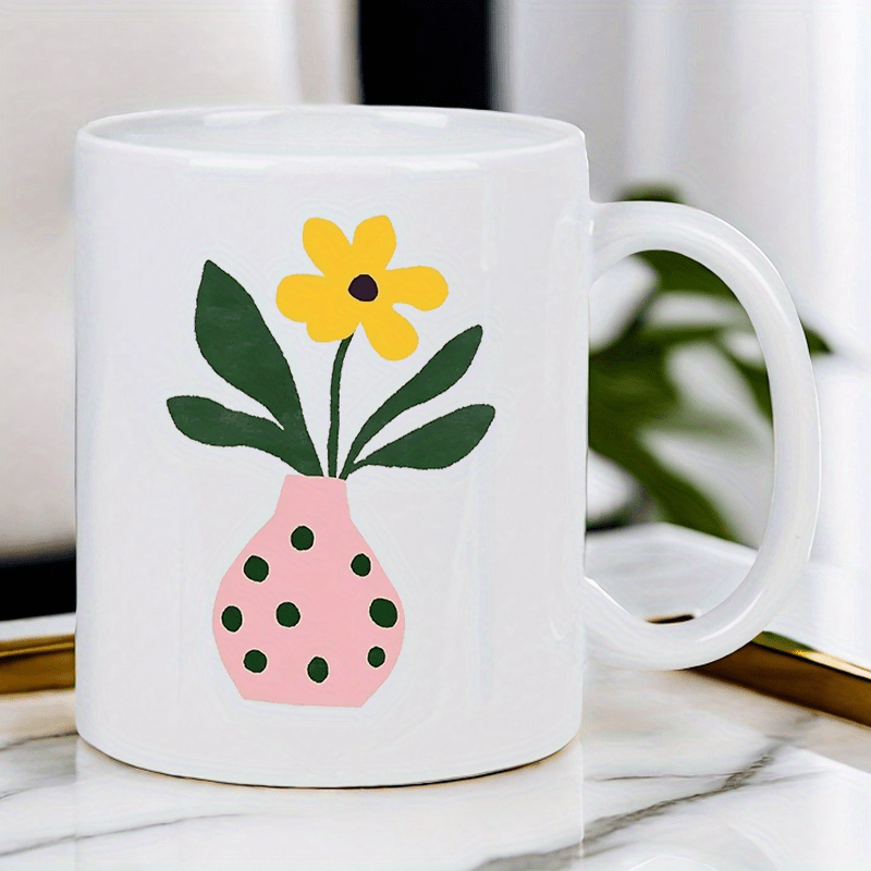 Sevimli Pembe Vazo ve Sarı Çiç - Morning Tea Coffee incelemesi ve fiyatı