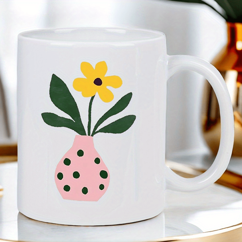 Sevimli Pembe Vazo ve Sarı Çiç - Morning Tea Coffee incelemesi ve fiyatı